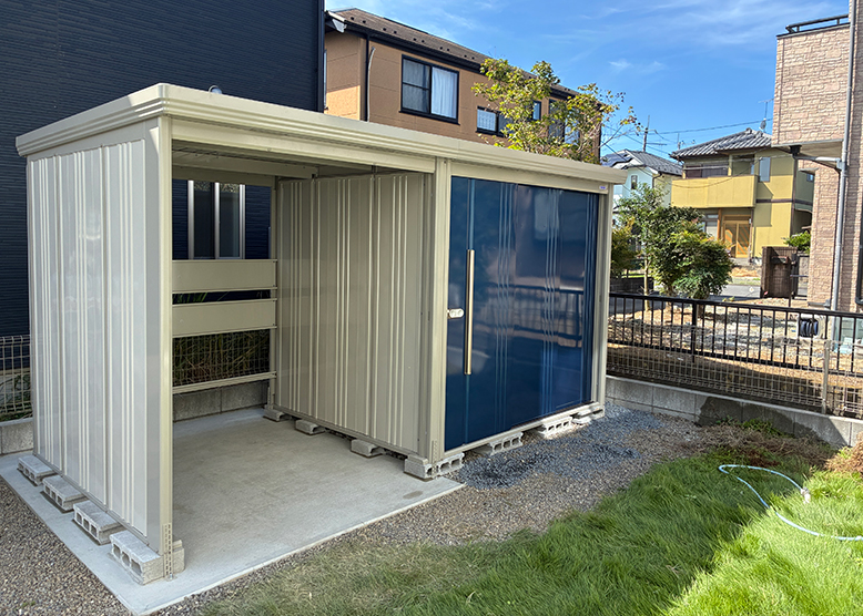 駐輪場+物置設置工事